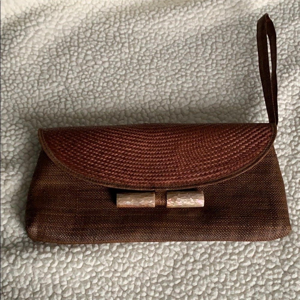 Kate Landry straw clutch/wristlet